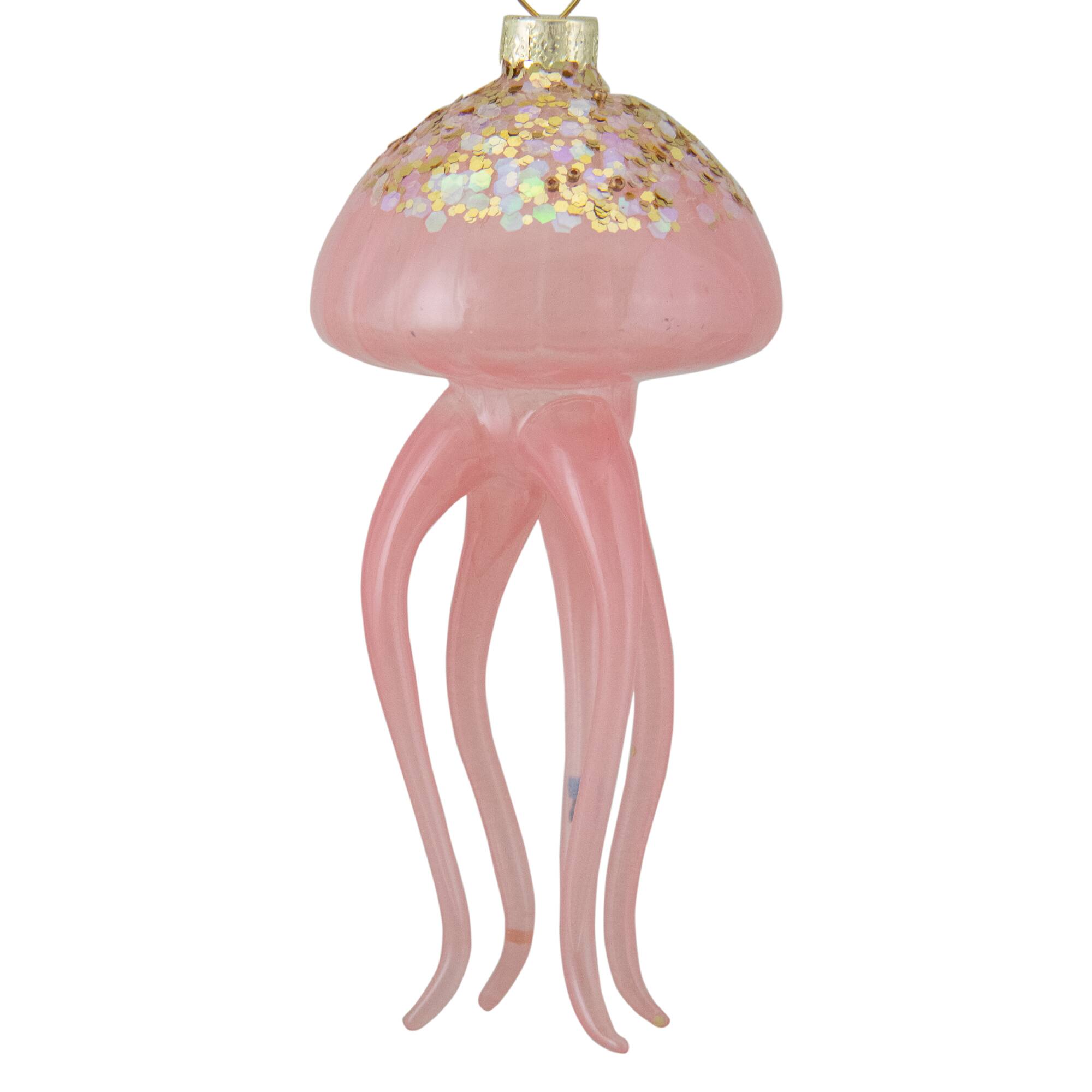 Transparent Pink Glass Jellyfish Ornament